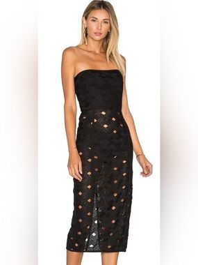 misha strapless sheer dress MISHA Strapless Sheer Dress